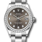 Rolex Steel and White Gold Datejust - 31 MM - Oyster Bracelet - Diamond Bezel - Dark Grey Diamond Dial - 278384RBR dkgdo