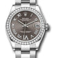 Rolex Steel and White Gold Datejust - 31 MM - Oyster Bracelet - Diamond Bezel - Dark Grey Roman Diamond 6 Dial - 278384RBR dkgdr6o