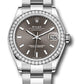 Rolex Steel and White Gold Datejust - 31 MM - Oyster Bracelet - Diamond Bezel - Dark Grey Index Dial - 278384RBR dkgio