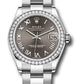 Rolex Steel and White Gold Datejust - 31 MM - Oyster Bracelet - Diamond Bezel - Dark Grey Roman Dial - 278384RBR dkgro