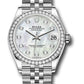 Rolex Steel and White Gold Datejust - 31 MM - Jubilee Bracelet - Diamond Bezel - White Mother-Of-Pearl Diamond Dial - 278384RBR mdj