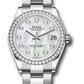 Rolex Steel and White Gold Datejust - 31 MM - Oyster Bracelet - Diamond Bezel - White Mother-Of-Pearl Diamond Dial - 278384RBR mdo