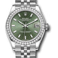 Rolex Steel and White Gold Datejust - 31 MM - Jubilee Bracelet - Diamond Bezel - Mint Green Index Dial - 278384RBR mgij