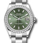 Rolex Steel and White Gold Datejust - 31 MM - Oyster Bracelet - Diamond Bezel - Mint Green Index Dial - 278384RBR mgio