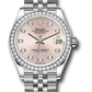 Rolex Steel and White Gold Datejust - 31 MM - Jubilee Bracelet - Diamond Bezel -  Pink Diamond Dial - 278384RBR pdj