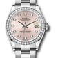 Rolex Steel and White Gold Datejust - 31 MM - Oyster Bracelet - Diamond Bezel - Pink Diamond Dial - 278384RBR pdo