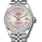 Rolex Steel and White Gold Datejust - 31 MM - Jubilee Bracelet - Diamond Bezel - Pink Roman Diamond 6 Dial - 278384RBR pdr6j