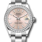 Rolex Steel and White Gold Datejust - 31 MM - Oyster Bracelet - Diamond Bezel - Pink Index Dial - 278384RBR pio