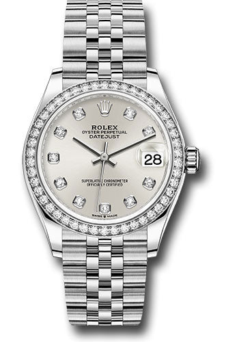 Rolex Steel and White Gold Datejust - 31 MM - Jubilee Bracelet - Diamond Bezel - Silver Diamond Dial - 278384RBR-0034