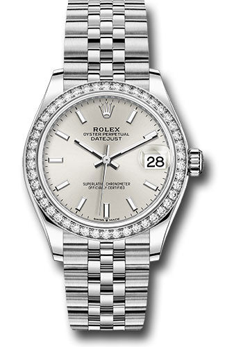 Rolex Steel and White Gold Datejust - 31 MM - Jubilee Bracelet - Diamond Bezel - Silver Index Dial - 278384RBR sij