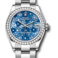 Rolex Steel and White Gold Datejust - 31 MM - Oyster Bracelet - Diamond Bezel - Azzurro Blue Floral Motif Diamond Dial - 278384rbr azflomdo