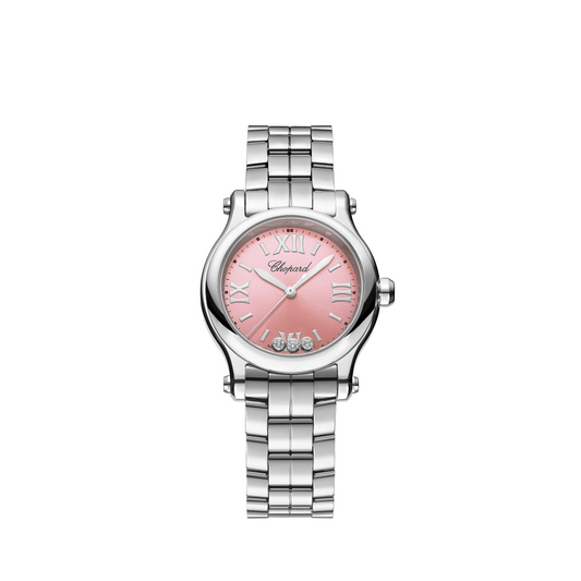 Chopard Happy Stainless Steel 30 MM - Stainless steel Bracelet - Pink Diamond Dial - 278590-3012