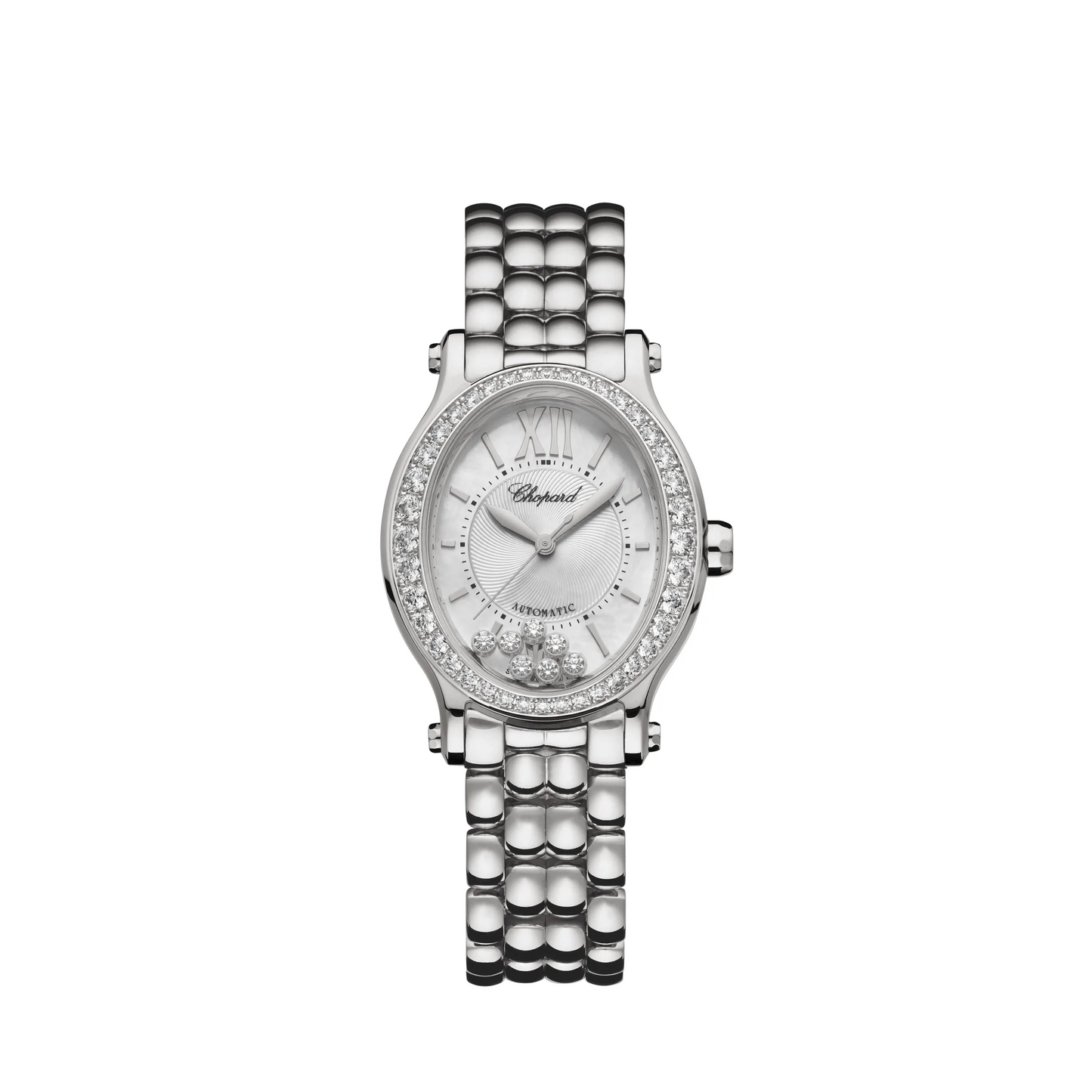 Chopard Happy Sport Stainless Steel 29 x 31 MM - Stainless Steel Bracelet - Diamond Bezel - White Diamond Dial - 278602-3004