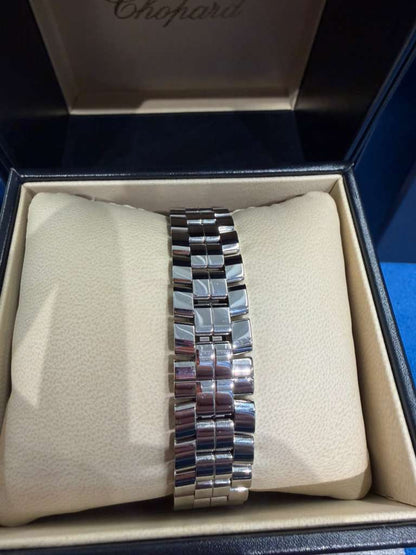 Chopard Happy Sport Stainless Steel 33 MM - Stainless Steel Bracelet - Diamomnd Bezel - White Diamond Dial - 278608-3004