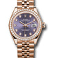 Rolex Everose Gold Datejust - 28 MM - Jubilee Bracelet - 44 Diamond Bezel - Aubergine Diamond Dial - 279135RBR adj