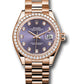 Rolex Everose Gold Datejust - 28 MM - President Bracelet - 44 Diamond Bezel - Aubergine Diamond Dial - 279135RBR adp