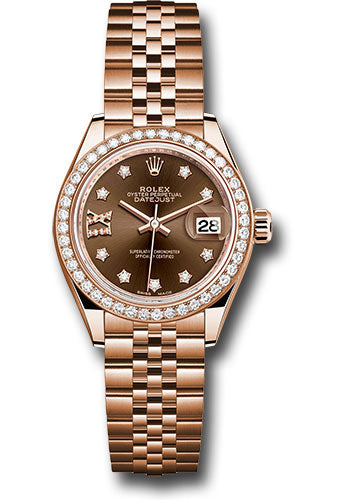 Rolex Everose Gold Datejust - 28 MM - Jubilee Bracelet - 44 Diamond Bezel - Chocolate Diamond Star Dial -  279135RBR cho9dix8dj