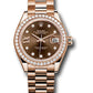 Rolex Everose Gold Datejust - 28 MM - President Bracelet - 44 Diamond Bezel - Chocolate Diamond Star Dial - 279135RBR cho9dix8dp