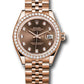 Rolex Everose Gold Datejust - 28 MM - Jubilee Bracelet - 44 Diamond Bezel - Chocolate Diamond Dial - 279135RBR chodj