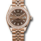 Rolex Everose Gold Datejust - 28 MM - Jubilee Bracelet - 44 Diamond Bezel - Chocolate Index Dial - 279135RBR choij