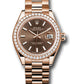 Rolex Everose Gold Datejust - 28 MM - President Bracelet - 44 Diamond Bezel - Chocolate Index Dial - 279135RBR choip