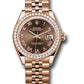 Rolex Everose Gold Datejust - 28 MM - Jubilee Bracelet - 44 Diamond Bezel- Chocolate Roman Dial - 279135RBR chorj