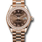 Rolex Everose Gold Datejust - 28 MM - President Bracelet - 44 Diamond Bezel - Chocolate Roman Dial - 279135RBR chorp