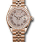 Rolex Everose Gold Datejust - 28 MM - Jubilee Bracelet - 44 Diamond Bezel- Sundust Roman Dial - 279135RBR dprj