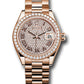 Rolex Everose Gold Datejust - 28 MM - President Bracelet - 44 Diamond Bezel - Sundust Roman Dial - 279135RBR dprp