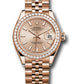 Rolex Everose Gold Datejust - 28 MM - Jubilee Bracelet - 44 Diamond Bezel - Pink Sundust Index Dial - 279135RBR pij