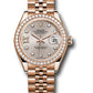 Rolex Everose Gold Datejust - 28 MM - Jubilee Bracelet - 44 Diamond Bezel - Silver Sundust Diamond Star Dial - 279135RBR s9dix8dj