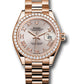 Rolex Everose Gold Datejust - 28 MM - President Bracelet - 44 Diamond Bezel - Sundust Roman Dial - 279135RBR srp