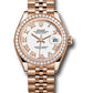 Rolex Everose Gold Datejust - 28 MM - Jubilee Bracelet - 44 Diamond Bezel - White Roman Dial - 279135RBR wrj