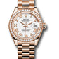 Rolex Everose Gold Datejust - 28 MM - President Bracelet - 44 Diamond Bezel - White Roman Dial - 279135RBR wrp