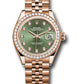 Rolex Everose Gold Datejust - 28 MM - Jubilee Bracelet - 44 Diamond Bezel - Olive Green Diamond 6 Dial - 279135rbr ogdj