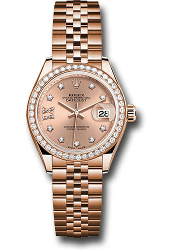 Rolex Everose Gold Datejust - 28 MM - Jubilee Bracelet - 44 Diamond Bezel - Rosé Star Diamond Roman 9 Dial - 279135rbr rs9dix8dj