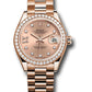 Rolex Everose Gold Datejust - 28 MM - President Bracelet - 44 Diamond Bezel - Rosé Star Diamond Roman 9 Dial - 279135rbr rs9dix8dp