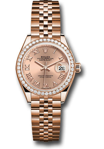 Rolex Everose Gold Datejust - 28 MM - Jubilee Bracelet - 44 Diamond Bezel - Rosé Roman Dial - 279135rbr rsrj