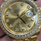 Rolex Lady-Datejust Yellow Gold- 28 MM - President Bracelet - Diamond Bezel - Champagne Diamond Dial - 279138RBR
