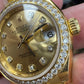Rolex Lady-Datejust Yellow Gold- 28 MM - President Bracelet - Diamond Bezel - Champagne Diamond Dial - 279138RBR