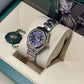 Rolex Lady-Datejust - 28 MM - Oystersteel and Rose Gold - Oyster Bracelet - Smooth Bezel - Purple Diamond Dial - 279161-0016
