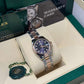Rolex Lady-Datejust - 28 MM - Oystersteel and Rose Gold - Oyster Bracelet - Smooth Bezel - Purple Diamond Dial - 279161-0016