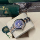 Rolex Lady-Datejust - 28 MM - Oystersteel and Rose Gold - Oyster Bracelet - Smooth Bezel - Purple Diamond Dial - 279161-0016