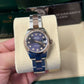 Rolex Lady-Datejust - 28 MM - Oystersteel and Rose Gold - Oyster Bracelet - Smooth Bezel - Purple Diamond Dial - 279161-0016