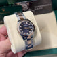 Rolex Lady-Datejust - 28 MM - Oystersteel and Rose Gold - Oyster Bracelet - Smooth Bezel - Purple Diamond Dial - 279161-0016