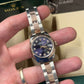 Rolex Lady-Datejust - 28 MM - Oystersteel and Rose Gold - Oyster Bracelet - Smooth Bezel - Purple Diamond Dial - 279161-0016