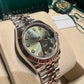 Rolex Lady-Datejust - 28 MM - Oystersteel and Rose Gold - Jubilee Bracelet - Fluted Bezel - Green Diamond Dial - 279171-0007