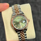 Rolex Lady-Datejust - 28 MM - Oystersteel and Rose Gold - Jubilee Bracelet - Fluted Bezel - Green Diamond Dial - 279171-0007