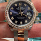 Rolex Lady-Datejust - 28 MM - Stainless Steel and Rose Gold - Oyster Bracelet - Diamond Bezel - Aubergine Diamond Dial - 279381RBR