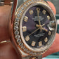 Rolex Lady-Datejust - 28 MM - Stainless Steel and Rose Gold - Oyster Bracelet - Diamond Bezel - Aubergine Diamond Dial - 279381RBR